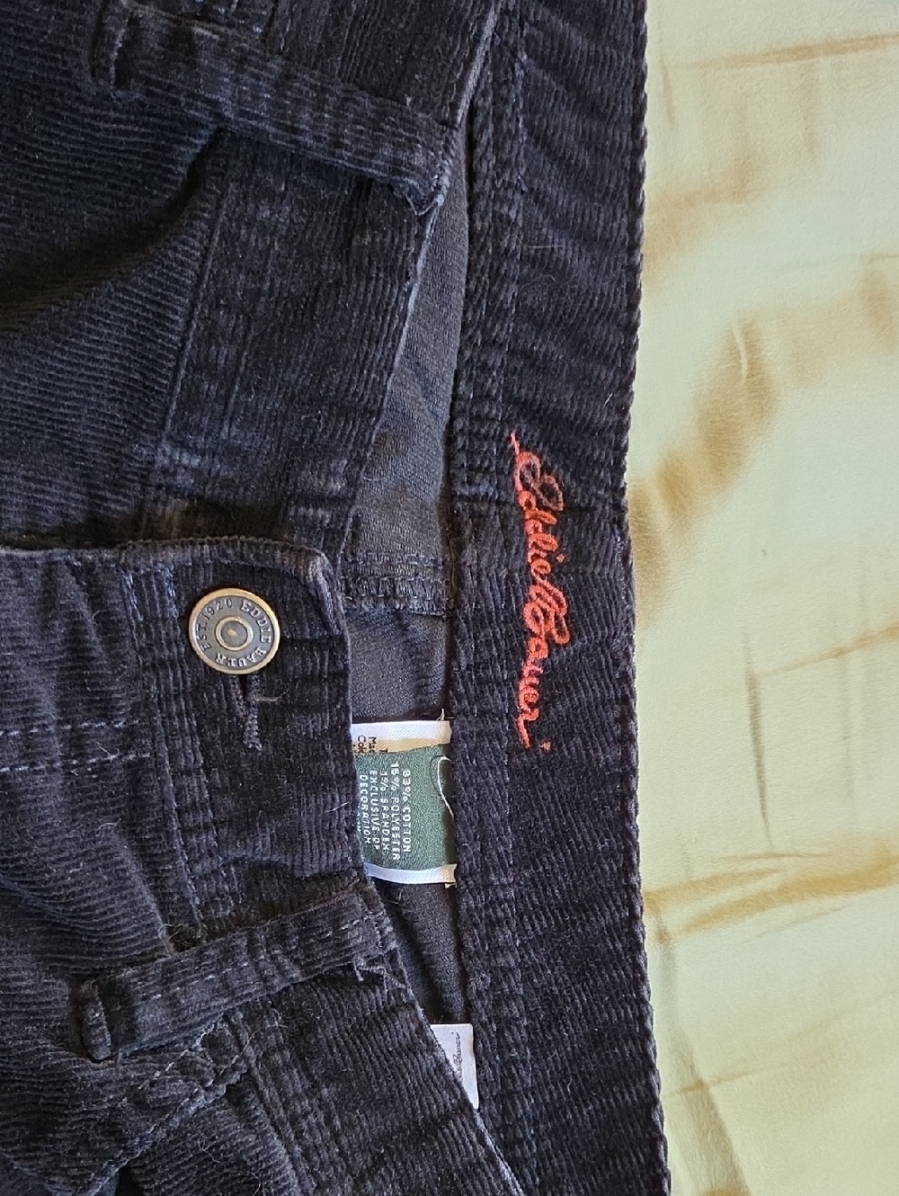 Eddie Bauer Black Corduroy Pants 12 Tall